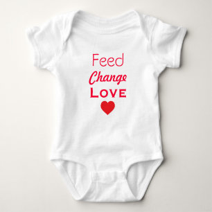 Body Para Bebê Feed Change Love - Red Heart