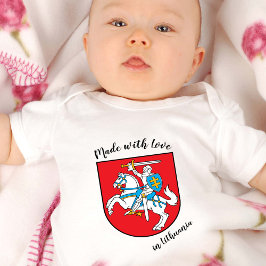 Body Para Bebê Feita com amor na Lituânia / bandeira lituana