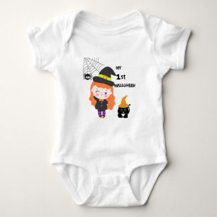 Body Para Bebê Feiticeira amável e seu gato preto bonito