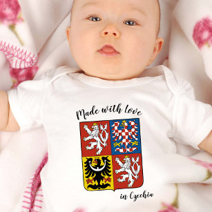 Body Para Bebê Feito com amor na República Checa / bandeira checa