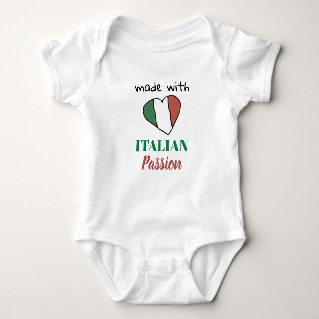 Body Para Bebê *~* FEITO COM PAIXÃO ITALIANA - Sinalizador Branco (Frente)
