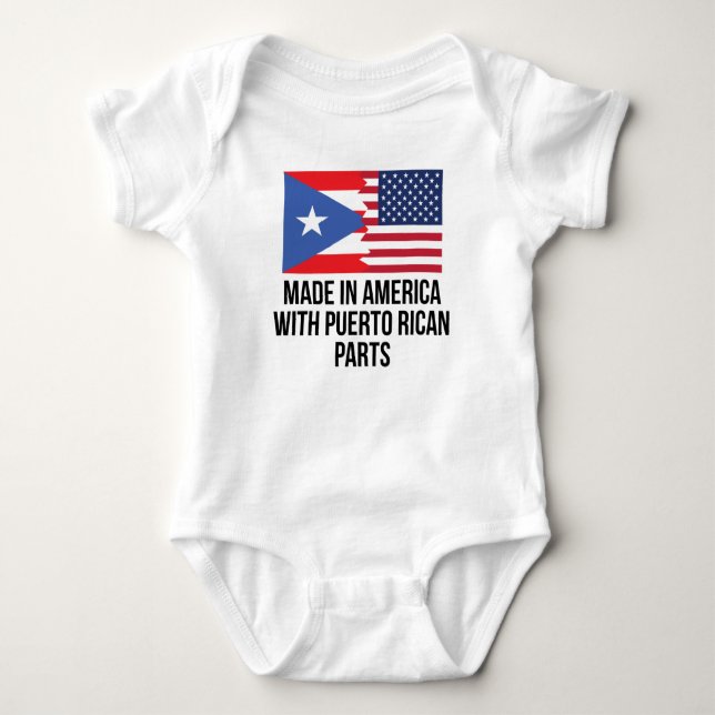 Body Para Bebê Feito em América com peças porto-riquenhas (Frente)