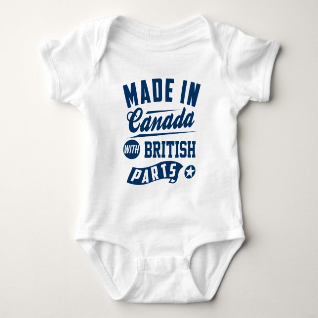 Body Para Bebê Feito em Canadá com peças britânicas (Frente)