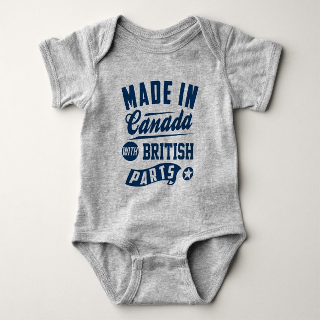 Body Para Bebê Feito em Canadá com peças britânicas (Frente)