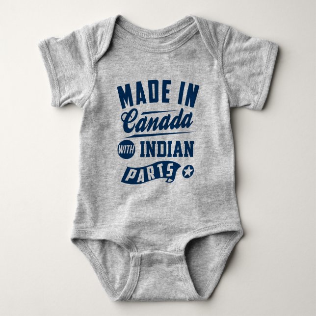Body Para Bebê Feito em Canadá com peças indianas (Frente)