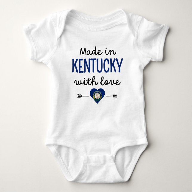 Body Para Bebê Feito em Kentucky com amor (Frente)