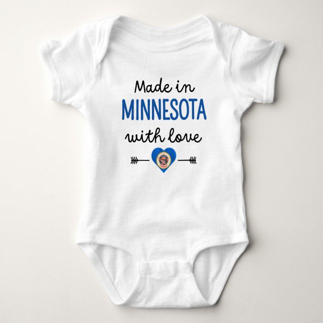 Body Para Bebê Feito em Minnesota com amor (Frente)