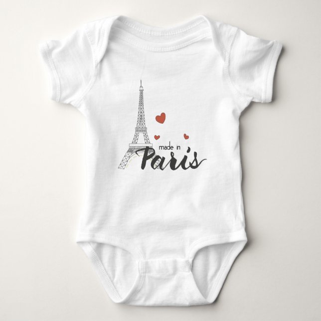 Body Para Bebê Feito em Paris com a Torre Eiffel (Frente)