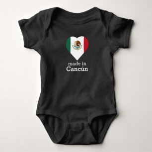 Body Para Bebê Feito na bandeira México do coração de Cancún
