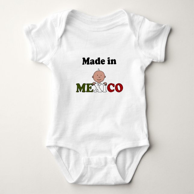 Body Para Bebê Feito no t-shirt de México (Frente)