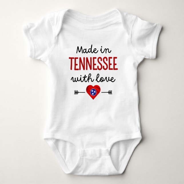 Body Para Bebê Feito no Tennessee com amor (Frente)