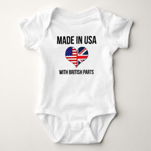 Body Para Bebê Feito nos EUA com peças britânicas