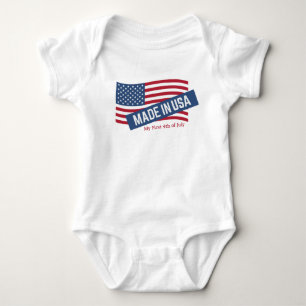 Body Para Bebê Feito nos EUA Em Meu Primeiro 4 de julho