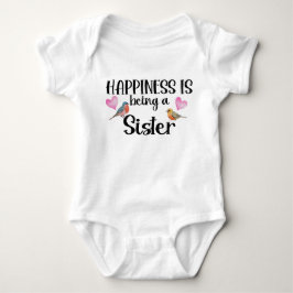 Body Para Bebê Felicidade é Ser Uma Irmã Presente para Irmãos Beb