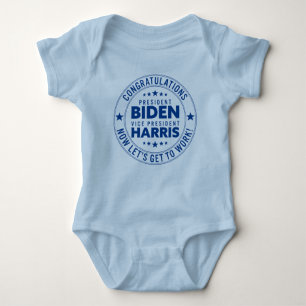 Body Para Bebê Felicito o presidente Biden, vice-presidente Harri