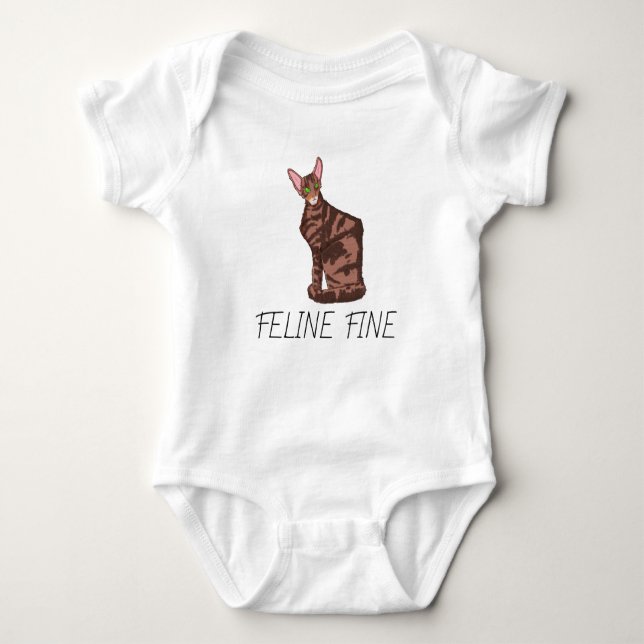 Body Para Bebê Feline Fine (Frente)