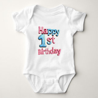 Body Para Bebê Feliz 1º Aniversário - Saudação de Feliz 1º Aniver