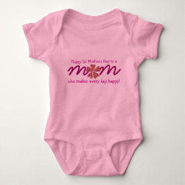 Body Para Bebê Feliz 1º Dia das Mães