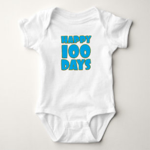Body Para Bebê Feliz 100 dias - Celebração de 100 dias do bebê