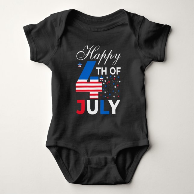 Body Para Bebê Feliz 4 De Julho De 97958 (Frente)
