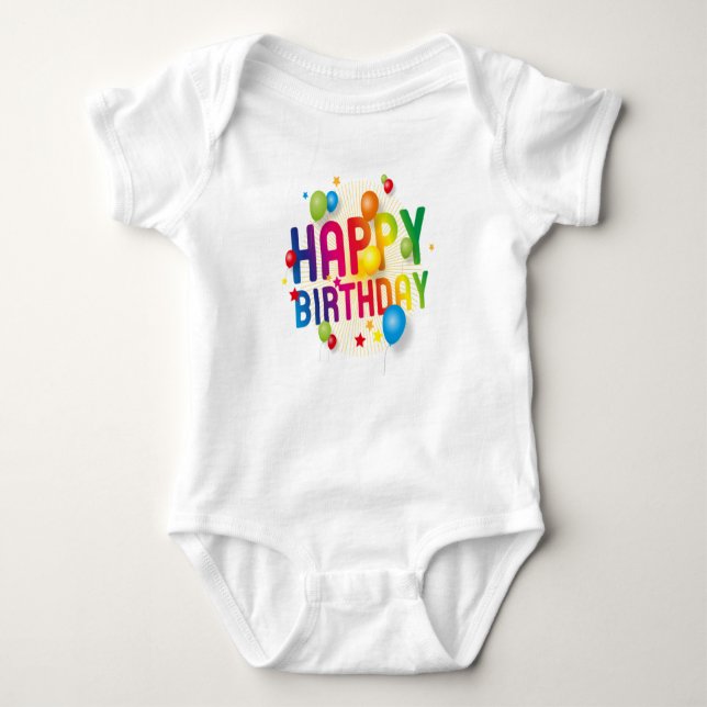 Body Para Bebê Feliz aniversário (Frente)