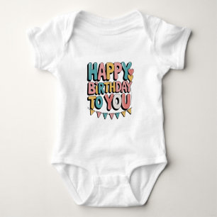 Body Para Bebê Feliz Aniversário Cheio de Bolhas
