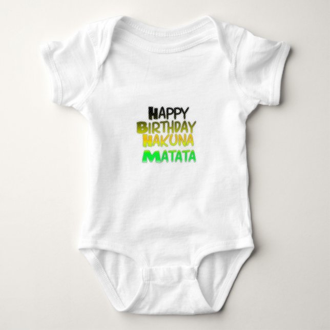 Body Para Bebê Feliz Aniversário Gelado Hakuna Matata eco Inspira (Frente)