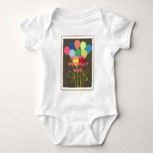 Body Para Bebê Feliz Aniversário Irmão Arte Impressa
