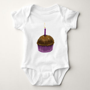 Body Para Bebê Feliz aniversário Muffin
