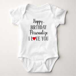 Body Para Bebê Feliz Aniversário Personalizado Eu Te Amo