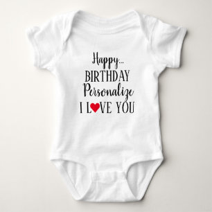 Body Para Bebê Feliz Aniversário Personalizado Eu Te Amo