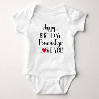 Body Para Bebê Feliz Aniversário Personalizado Eu Te Amo