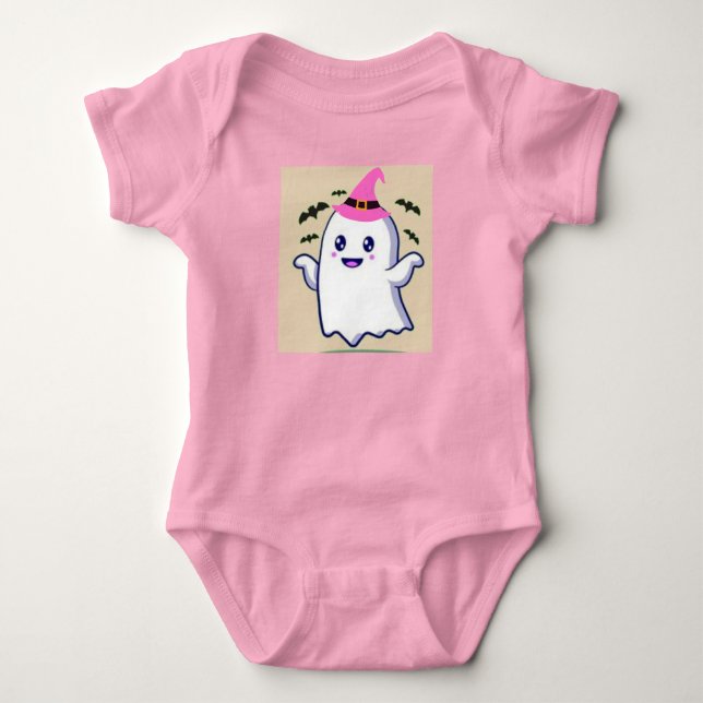 Body Para Bebê Feliz Bebê Fantasma,Espírito Adorável (Frente)
