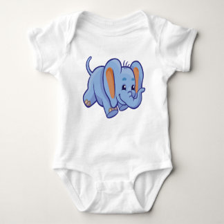 Body Para Bebê Feliz blusa de bebê elefante azul