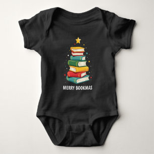 Body Para Bebê Feliz Bookmas - Pilha de Livros Festiva para Amant