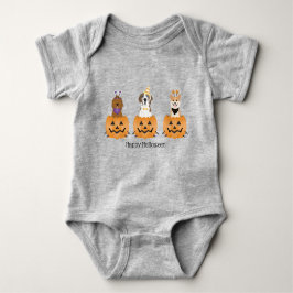 Body Para Bebê Feliz Cachorros De Halloween Em Pumpkins