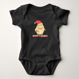 Body Para Bebê Feliz Cluckmas, Galinha de Natal Engraçada
