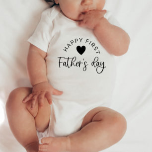 Body Para Bebê Feliz Coração do Primeiro Dia de os pais - Querida