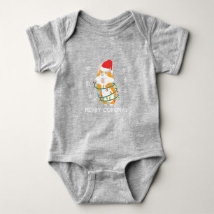 Body Para Bebê Feliz Corgmas Xmas Pajamas Corgi Nerdy de Natal