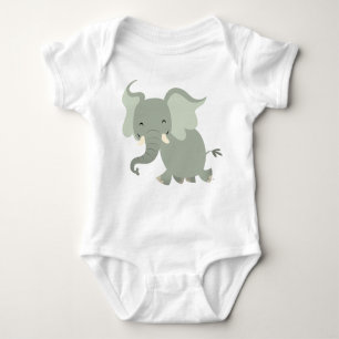 Body Para Bebê Feliz de desenho animado elefante Roupa