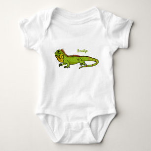 Body Para Bebê Feliz desenho da iguana verde