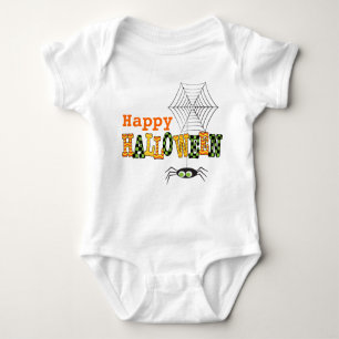Body Para Bebê Feliz Dia das Bruxas com Aranha e Web Bonitas