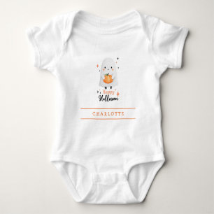 Body Para Bebê Feliz Dia das Bruxas Fantasma Fofo Bodysuit Person