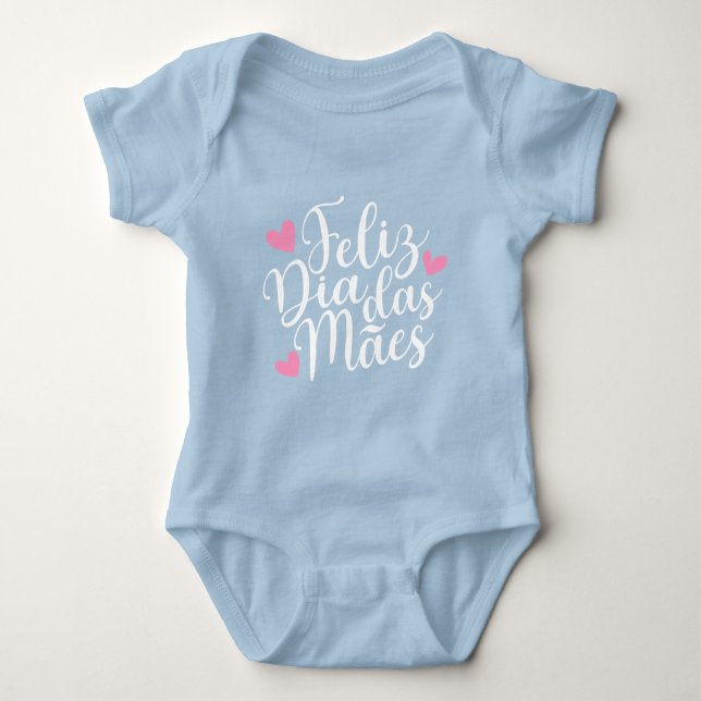 Body Para Bebê Feliz Dia Das Mães Dia de as mães Feliz | Roupa (Frente)