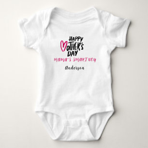 Body Para Bebê Feliz Dia das Mães Nome Personalizado Cute Morden 