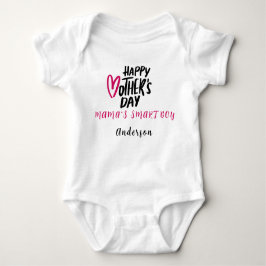 Body Para Bebê Feliz Dia das Mães Nome Personalizado Lindo Modern
