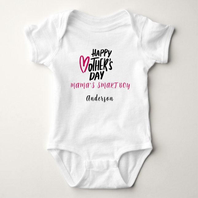 Body Para Bebê Feliz Dia das Mães Nome Personalizado Lindo Morden (Frente)