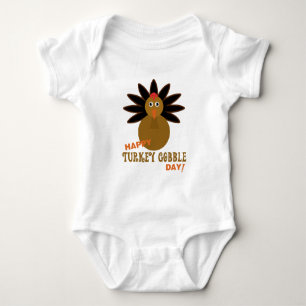 Body Para Bebê Feliz Dia de Ação de Graças da Turquia