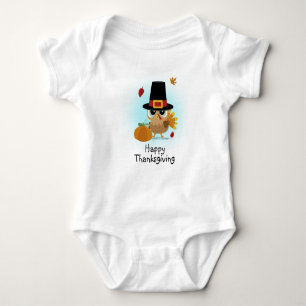 Body Para Bebê Feliz Dia de Ação de Graças Peregrino Turquia