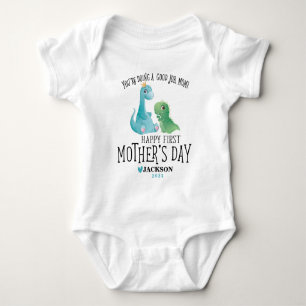 Body Para Bebê Feliz Dia de as mães De 1rua Com Nome Dinossauros 